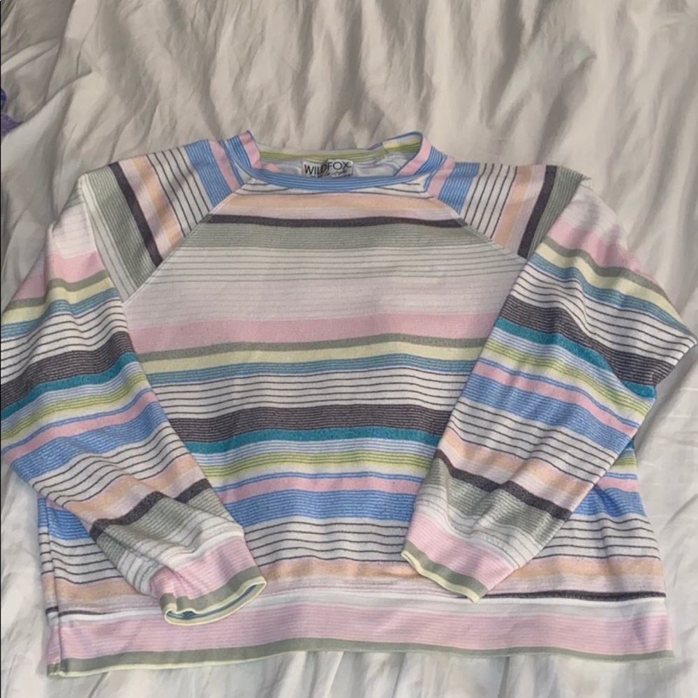 Wildfox colorful striped sweatshirt